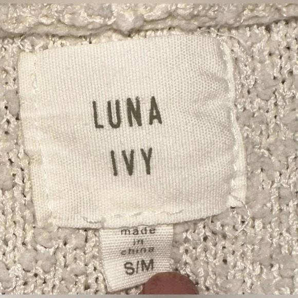 Luna Ivy Womens Cream Color Cardigan Sweater Size S/M - Picture 5 of 5